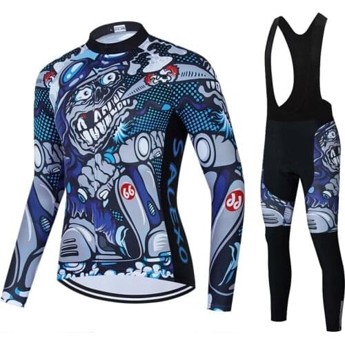 Spring Autumn Cycling Jersey Set 2022 Triathlon Long Sleeve Jersey Bib Pants Ropa Ciclismo Bicycle Clothing MTB Bike Men Clothes