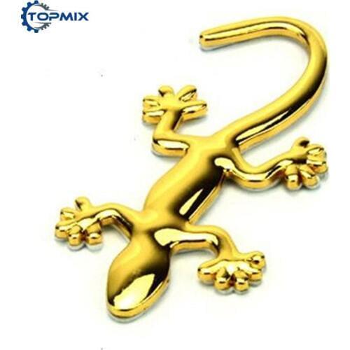Car Body Decoration Car Styling 1 Pcs Gold/Silver 3D Gecko Car Sticker Metal Auto Motorcycle Modified Sticker and Decal