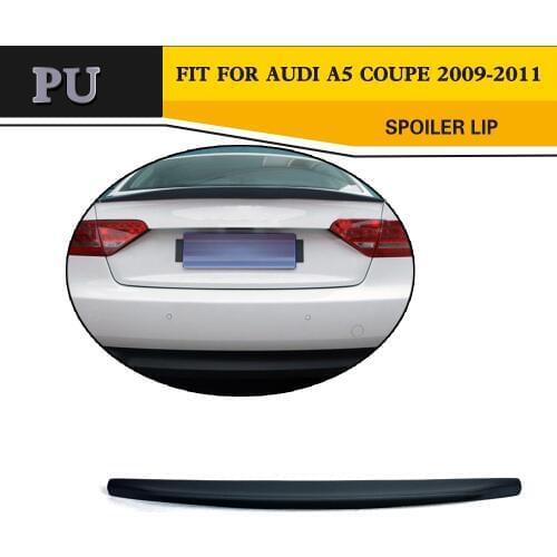 Car Rear Trunk Boot Custom Spoiler Lip Rear Wing For Audi A5 Coupe 2 Door standard Only 09-15 Blcak PU C Type