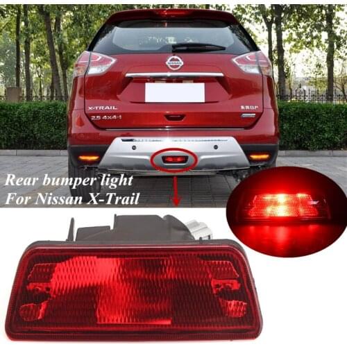 MIZIAUTO Led Rear Tail Light For Nissan X-Trail T32 Rogue 2014-2016 Rear Tail Bumper Center Reflector Red Fog Lamp Car Parts