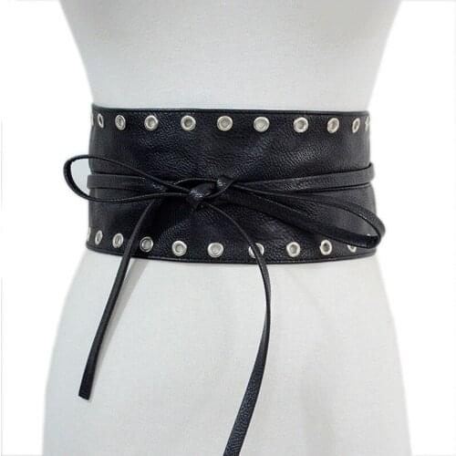 Punk Girdle Ladies Dress Corset Belt for Girls Street Rock Hip Hop Ceinturon De Dames Women PU Leather Decorative Waist Strap