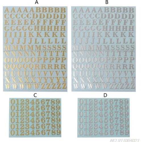 2 Sheets Glitter Letter Stickers Self-Adhesive Digital Metal Stickers 26 Letters Stickers DIY Decoration A-Z Stickers wholesales