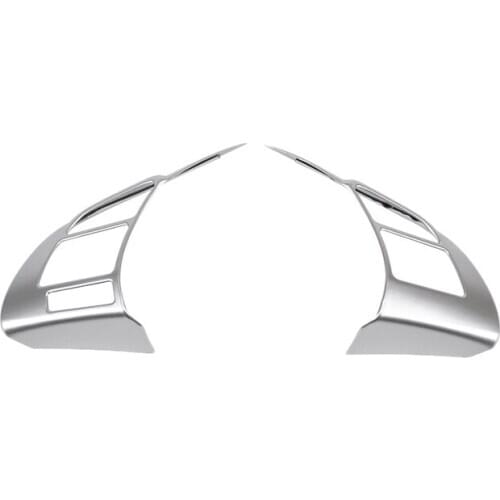 2Pcs Car Chrome Interior Inner Steering Wheel Switch Button Panel Cover Trim Frame Decoration for Mazda Cx-5 Cx5 2012-2016