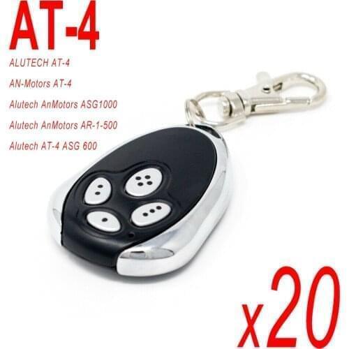 20pcs For Alutech AT-4 AR-1-500 AN-Motors ASG1000 Garage Door Remote Control 433MHz 4 Channel Barrier Control