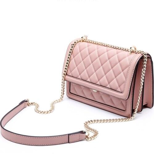 2020 Women Bags Split Cow Leather Crossbody Shoulder Bags 2020 Fashion Lady Flap Purse Female Rhombic lattice Embroidery Bag