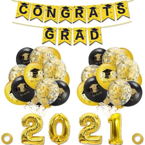 60% Hot Sale 1 Set Balloon Elastic Doctoral Cap Pattern Emulsion Graduation Party Balloons for Party Decoration