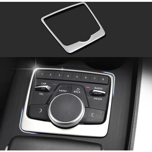 Car accessories Stainless Steel Center Multi-media Buttons Frame Cover Trim For Audi A4 B9 17-18 & A5 2018