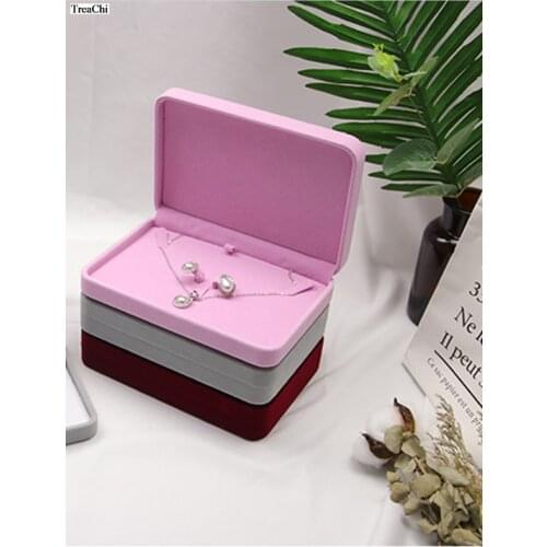 High Quality Velvet Jewelry Display Box Earring Ring Necklace Bracelet Organizer Gift Box Bracelet Joyero Package Showcase