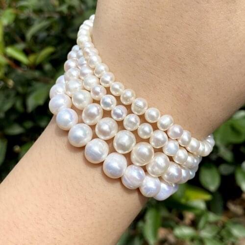 White Natural Freshwater Pearl Near Round Beads Loose Pearls For Jewelry Making Diy Bracelet Necklace Earring Accessories