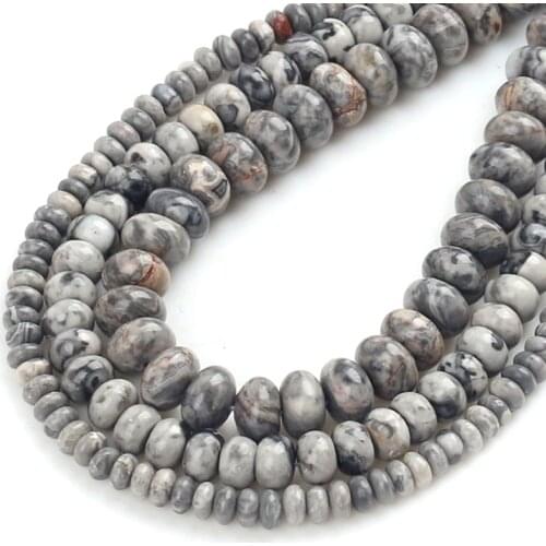Natural Map Jaspers Round Beads Rondelle Loose Spacer Beads For Jewelry Making Bracelet Charms Accessories 15"4/6/8mm