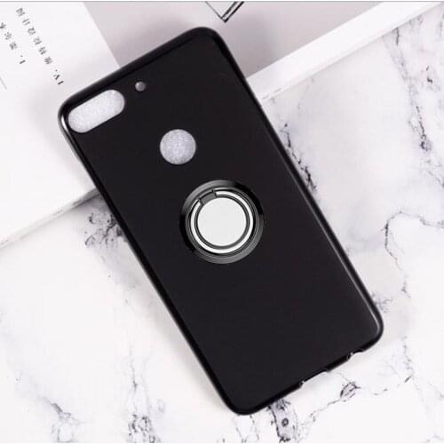 For HTC Desire 12+ 12 Plus 6.0" Back Ring Holder Bracket Phone Case Cover TPU Soft Silicone Anti drop shell