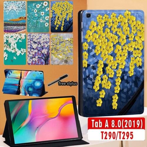 Tablet Cover Case for Samsung Galaxy Tab A 8.0 Inch SM-T290/T295 2019 Protective Shell + Free Stylus