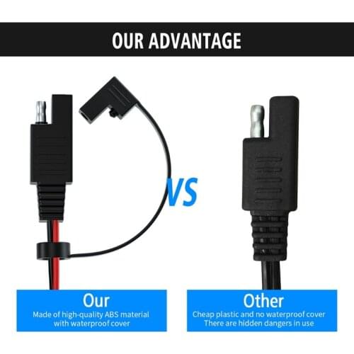 CS-1423A1 Battery SAE-to Ring Terminal Harness Quick Disconnect Connector Extension Cable for Motorcycle RVs Boats A5KD