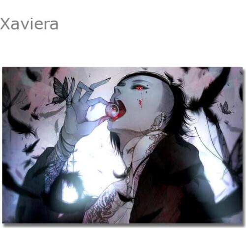 Home Decoration 5D Diy Diamond Embroidery Tokyo Ghoul Anime Full Circle Diamond Painting Cartoon Character Cross Stitch Kit