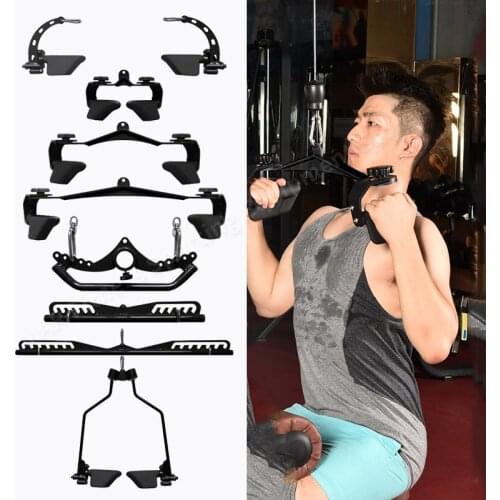 Home Gym Lat Pull Down Bar Pulley Cable Machine Attachments Muscel Training Stretcher Bodybuilding Fitness Equipment Accessories