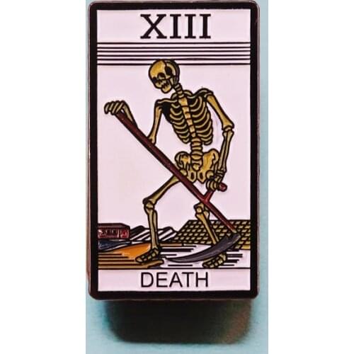 Death Tarot Grim Reaper Oujia Brooch Pins Enamel Metal Badges Lapel Pin Brooches Jackets Jeans Fashion Jewelry Accessories