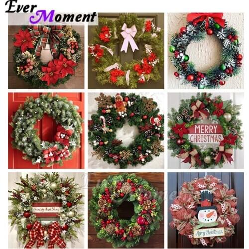 Ever Moment Diamond Painting Christmas Flower Ring Wall Art Diamond Display DIY Decoration Resin Drill Handmade Gift ASF2234