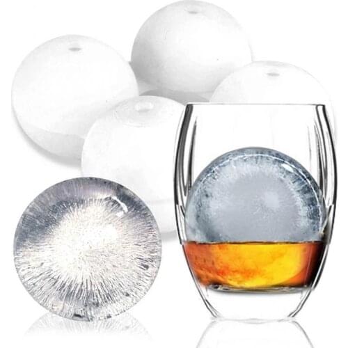 4-Cell Ice Cube Maker Diy Ice Ball Molds For Whiskey Cocktail Bar Useful Round Ball Ice Makers Bar Accessories Kitchen Tool