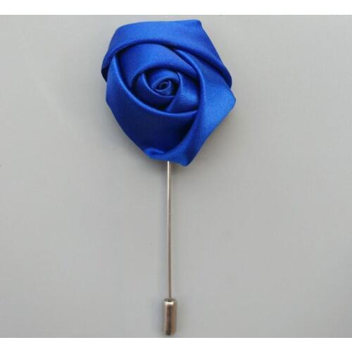 Artificial treasure blue ribbon rose mens brooch wedding groom groomsmen boutonniere decoration ball X1380-S