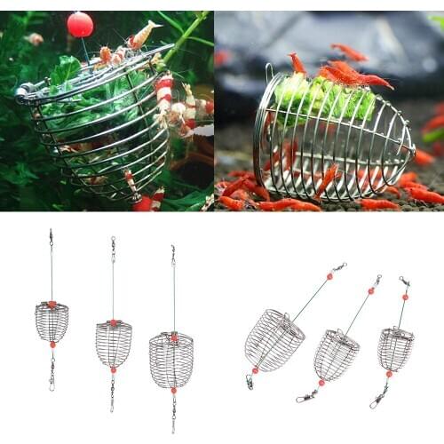 Stainless Steel Aquarium Bait Feeder Durable Aquarium Small Bait Feeder Crystal Shrimp Dry Food Feeding Fishing Lure Cage
