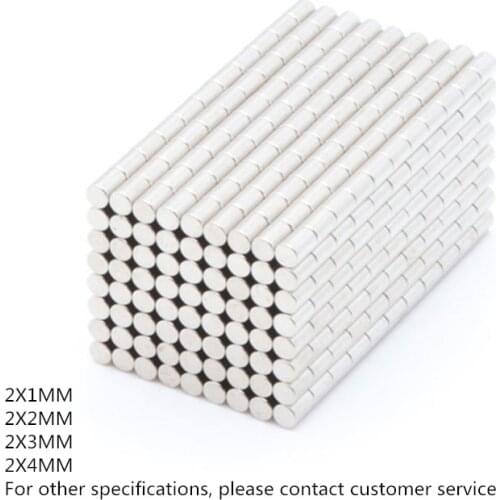 2X1, 2X2, 2X3, 2X4MM ND-Fe-B Nickel-plated Round Strong Magnet, Small Magnet, Small Magnet, Acrylic Micro Strong Magnet Material