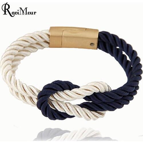 Magnetic Cuff Bracelet for Women Men Fashion Jewelry Handmade Rope Pulseiras Infinity Bracelets & Bangles Pulseras Mujer 2017