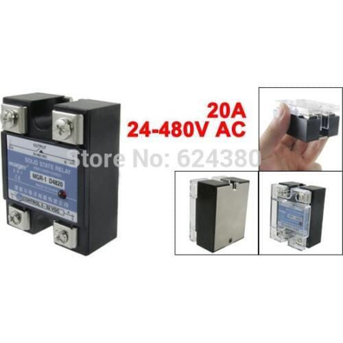 MGR-1 D4820 DC to AC Temperature Contoller Single Phase Solid State Relay SSR 20A 3-32V DC 24-480V AC