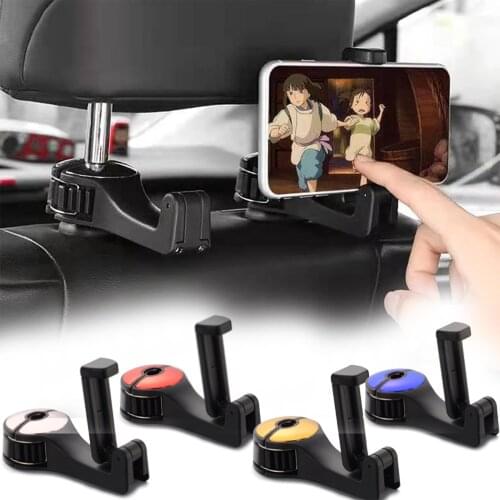 Multi Function Car Hook Mobile Phone Rack Car Back Seat Mobile Phone Holder Phone Storage Rear Seat Phone Lazy Bracket Holder