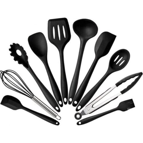 Kitchen Silicone kitchenware set Cooking Spoon Spatula Egg Beaters Utensils Dinnerware Set Cooking Tools Accessories Supplies