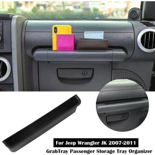 ABS Car Door Armrest Handle Storage Tray Organizer Box For Jeep Wrangler JK JKU 2007-2010 Car Accessories