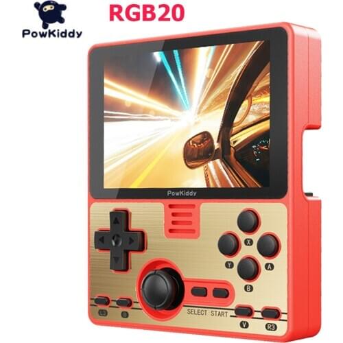 Powkiddy RGB20 3.5inch IPS Full-Fit Screen Built-in Wifi Module Multiplayer Online Game RK3326 Open Source Handheld Game Console