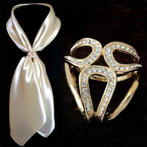 Simple winter CZ Rhinestone large scarf buckle holder accessories simple buckle Korea Scarf Shawl Brooch