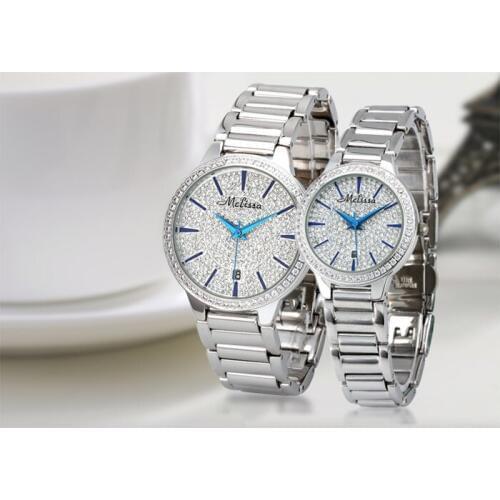 Simple Fashion Full Crystals Lovers Watches Classic Business Designer Couples Steel Wristwatch Calendar Reloj Montre Femme F8157