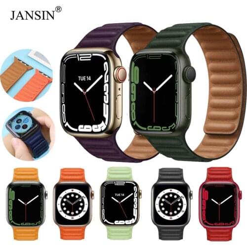 Leather Magnetic Strap For Apple watch band 40mm 44mm 42mm 38mm Bracelet 1:1 Original Watch Band Series 6 SE 5 4 3 2 Wrist Belt