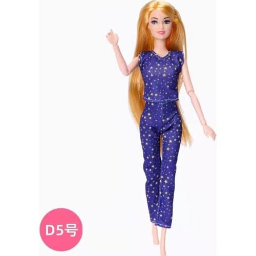 Blue Star Shirt Top Pants Trousers 11.5" Doll Outfits for Barbie Clothes Dressing Up 1/6 BJD Doll Accessories Kids Toy Girl Gift