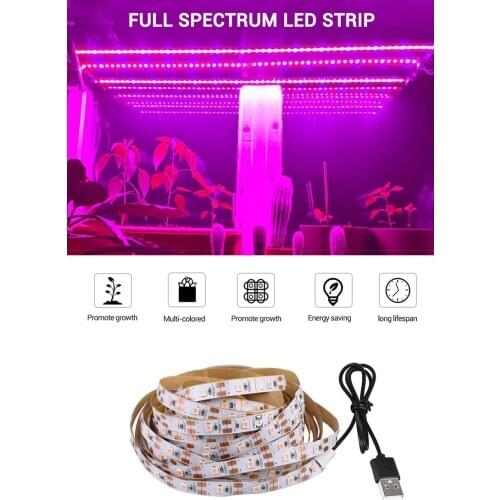 5V LED Grow Lamp Hydroponic Full Spectrum USB 2835 Grow Light Strip For Indoor Plant Flower Seedling 0.5/1/1.5/2/3M Waterproof