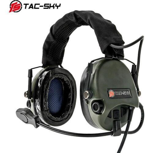 TAC-SKY TEA Hi-Threat Tier 1 Silicone Earmuffs Edition Outdoor Airsoft Military Aviation Noise Reduction Pickup Tactical Headset