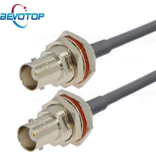 Waterproof BNC Female to Female Bulkhead RF Adapter RG58 Cable 50 Ohm Coaxial Pigtail CCTV Camera EXtension Cord Jumper 15Cm-30M