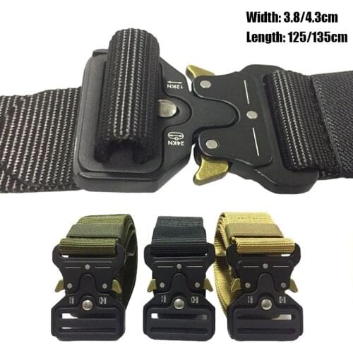 Military Tactical Belt Nylon Army Men Police Cinto Hunting Accessories SWAT Battle Belt Duty Equipment Metal Buckle Waist Belts