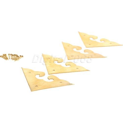 High Quality 4 Corners Brackets Chinese Furniture Hardware Brass for Cabinet Trunk Jewelry Box Chest 4.5*4.5*4.5cm with Nails