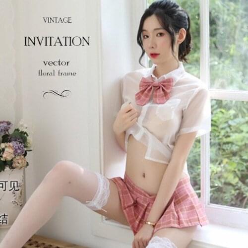 Japanese Lolita School Girl Student Uniform Sexy Cosplay Lingerie Costumes Women Role Play Babydoll Sleepwear Lace Miniskirt