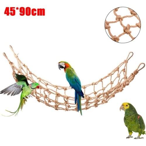 1PC Rope Net Pet Parrot Bird Chew Play Climbing Chewing Toys Rope Swing Hammock Net Game Play Gym Cage Toy with Hook