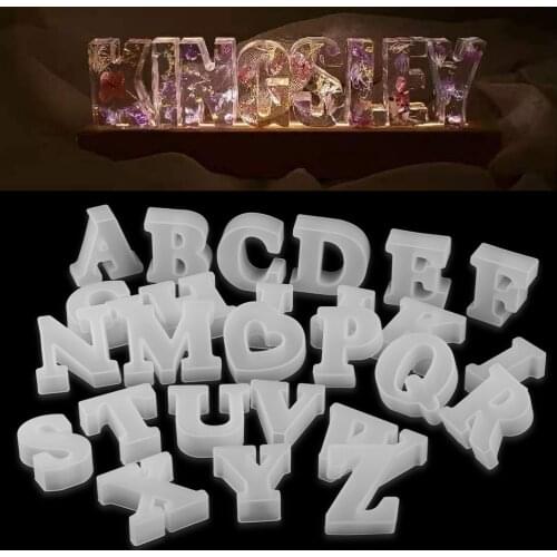 1Pcs Uppercase Letter Silicone Molds Capital Alphabet UV Epoxy Resin Mold For DIY Pendant Jewelry Making Handmade Craft Supplies