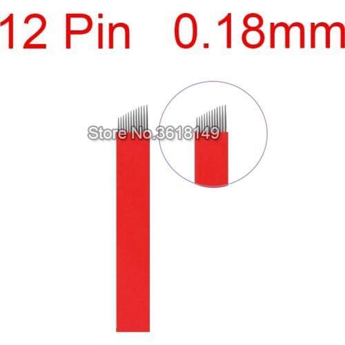 100 pcs 12 Microblades Needles Laminas Tebori 12 Flex for Permanent Makeup Tattoo Blades for Manual Pen EYEBROW Embroidery