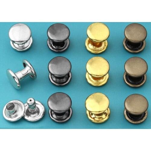 100pcs Snap Button Double-sided Rivet Buckles Luggage Sandals Leather Decoration Accessories Metal Fixed Pin Buttons