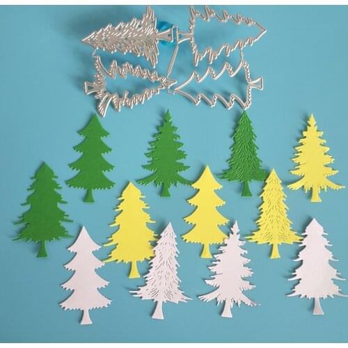 4 types of Christmas tree metal cutting molds, used for scrapbooking, photo album and photo frame decoration, card craft making