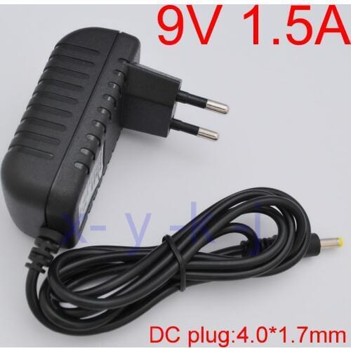 50PCS High quality DC 9V 1.5A IC program AC 100V-240V Converter Switching power adapter 1500mA Supply EU Plug DC 4.0mm x 1.7mm