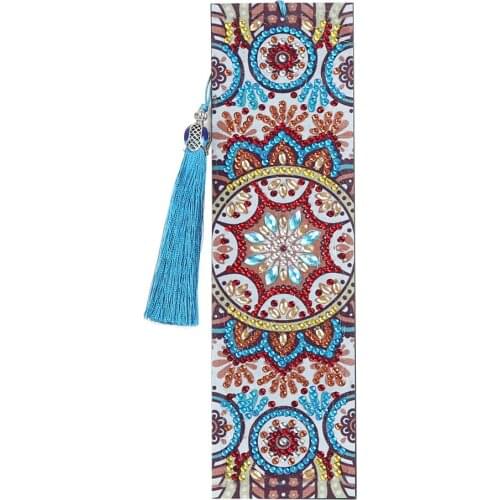 5D DIY Special Shaped Diamond Painting Leather Bookmark Diamond Embroidery Craft Tassel Book Marks for Books Christmas Gifts