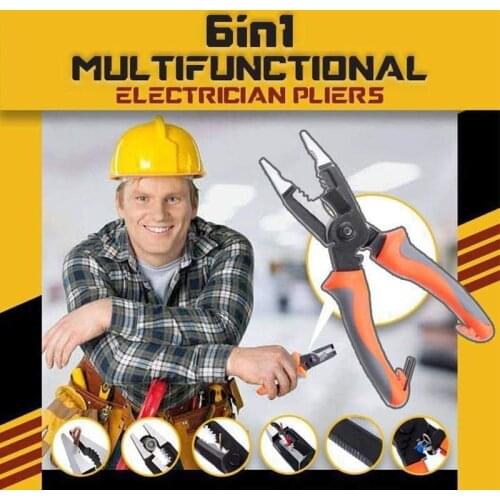 6 in 1 Cable Wire Stripper Pliers Cutter Crimper Auto Stripper Electrician Tools Self Adjusting Wire Stripping Pliers Dropship