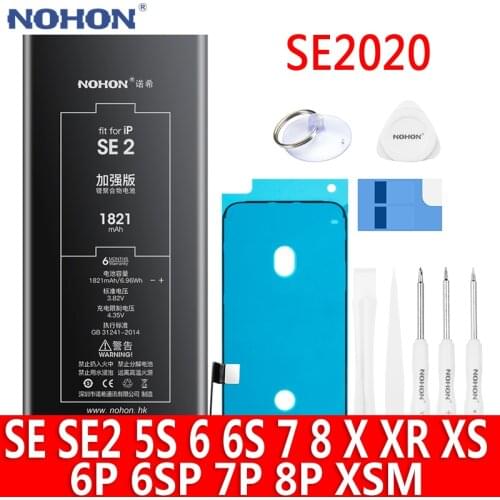 NOHON Battery For iPhone SE 2 SE2020 8 7 6S 6 Plus X XR XS MAX 5S 5C iPhone6 iPhone7 Replacement Phone Bateria 8Plus 7Plus 6Plus